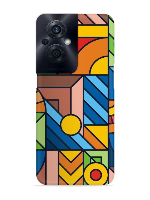 Colorful Geometric Snap Case for Oppo F21S Pro (5G) Zapvi