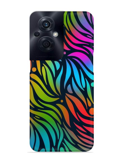 Abstract Leaf Design Snap Case for Oppo F21S Pro (5G) Zapvi