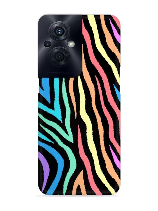 Colorful Abstract Zebra Snap Case for Oppo F21S Pro (5G)