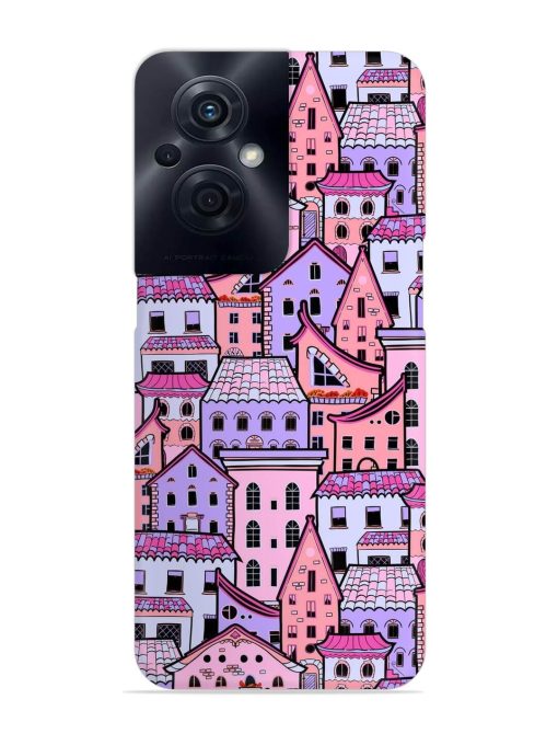 Seamless Pattern Houses Snap Case for Oppo F21S Pro (5G) Zapvi