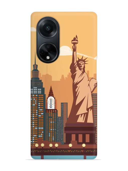 New York Statue Of Liberty Architectural Scenery Snap Case for Oppo F23 (5G) Zapvi