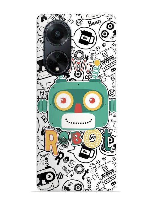 Robot Modern Seamless Pattern Snap Case for Oppo F23 (5G) Zapvi