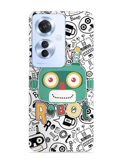 Robot Modern Seamless Pattern Snap Case for Oppo F25 Pro (5G) Zapvi