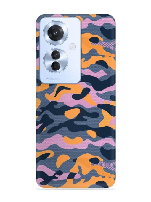 Camouflage Army Military English Orange Art Snap Case for Oppo F25 Pro (5G) Zapvi