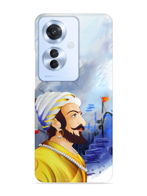 Shivaji Maharaj Color Paint Art Snap Case for Oppo F25 Pro (5G)