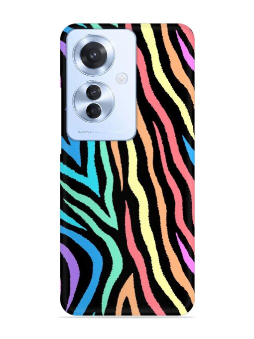 Colorful Abstract Zebra Snap Case for Oppo F25 Pro (5G) Zapvi