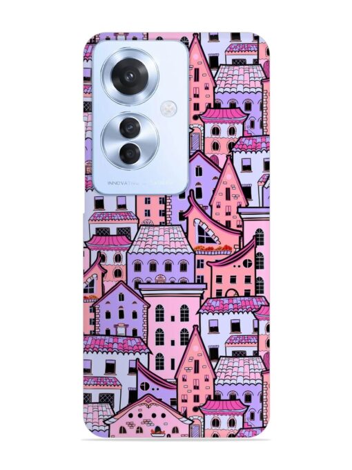 Seamless Pattern Houses Snap Case for Oppo F25 Pro (5G) Zapvi