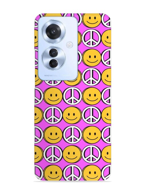 Smiley Face Peace Snap Case for Oppo F25 Pro (5G)