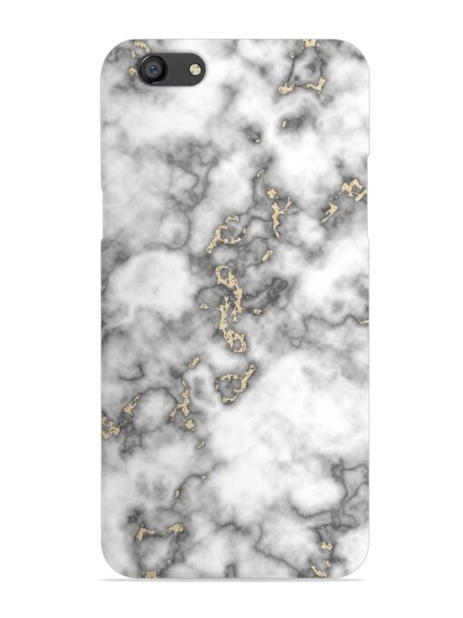 Gray And Gold Marble Snap Case for Oppo F3 Zapvi