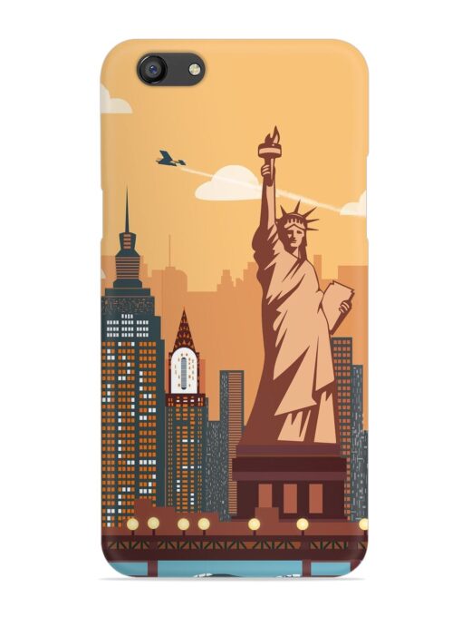 New York Statue Of Liberty Architectural Scenery Snap Case for Oppo F3 Zapvi