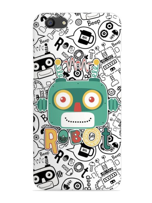 Robot Modern Seamless Pattern Snap Case for Oppo F3 Zapvi