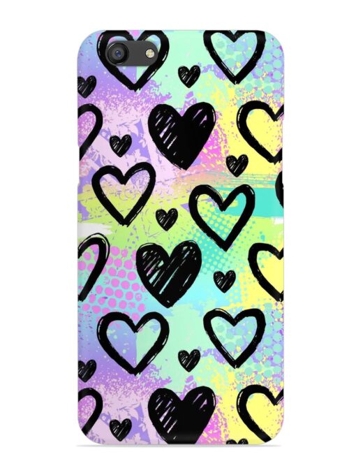 Bright Pattern Hearts Snap Case for Oppo F3 Zapvi