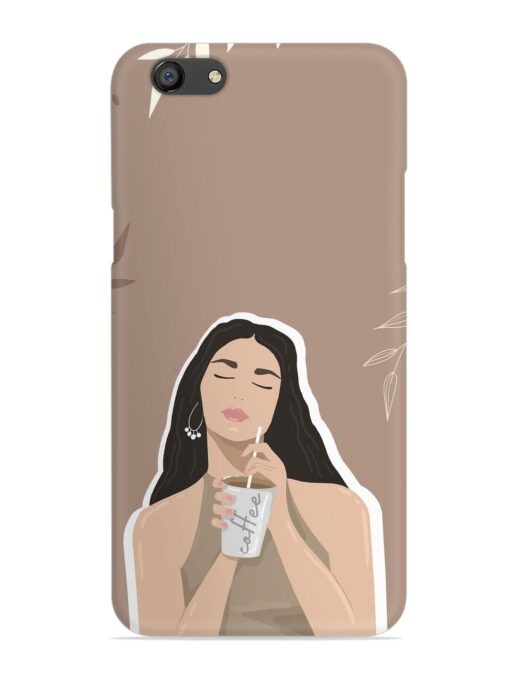 Girl With Coffee Snap Case for Oppo F3 Zapvi