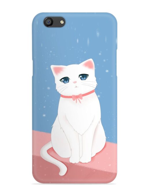 Cute White Cat Snap Case for Oppo F3 Zapvi