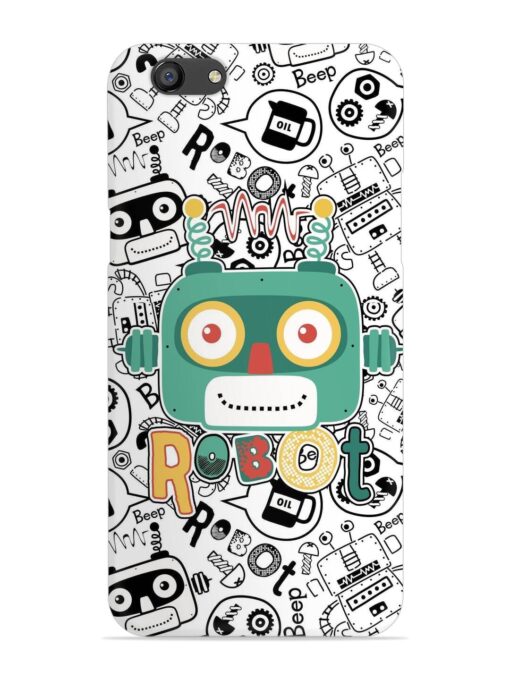 Robot Modern Seamless Pattern Snap Case for Oppo F3 Plus Zapvi