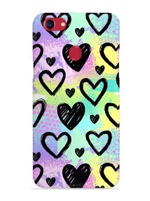 Bright Pattern Hearts Snap Case for Oppo F5 Zapvi