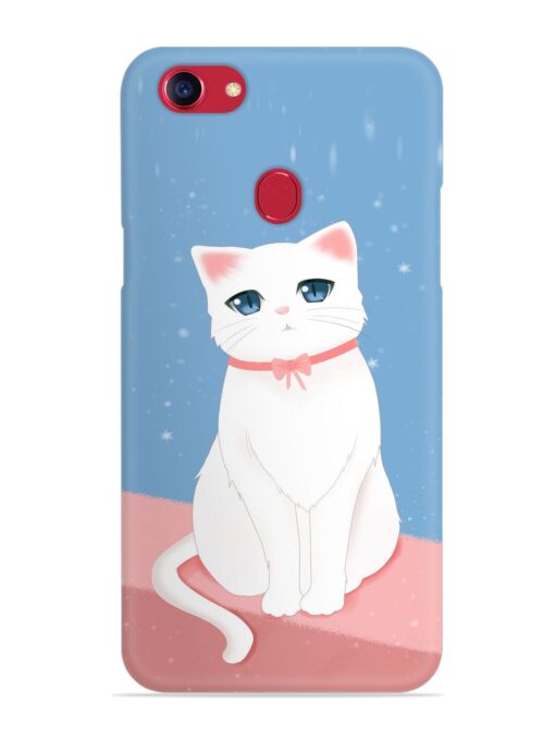 Cute White Cat Snap Case for Oppo F5 Zapvi