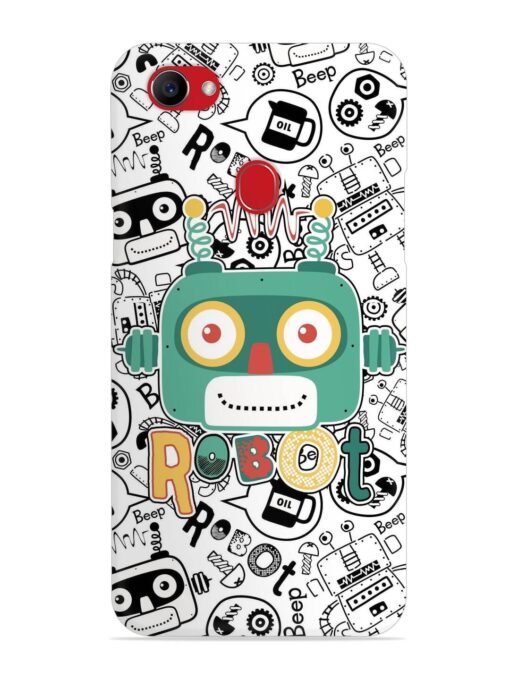 Robot Modern Seamless Pattern Snap Case for Oppo F7 Zapvi