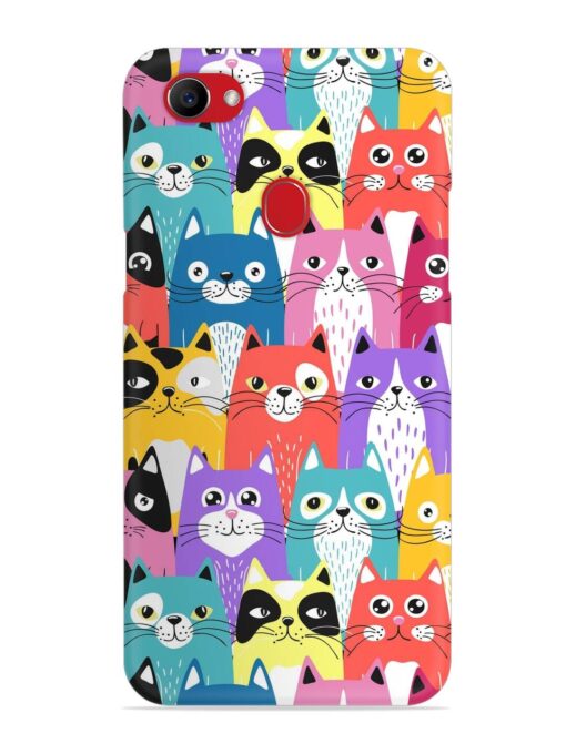 Funny Cartoon Cats Snap Case for Oppo F7 Zapvi