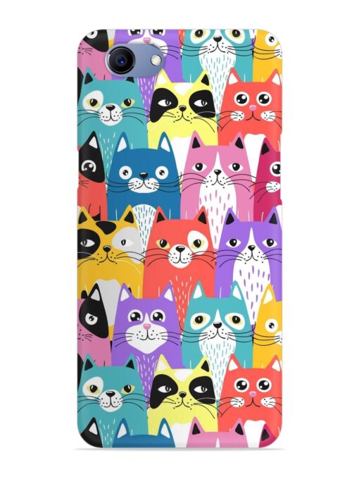 Funny Cartoon Cats Snap Case for Oppo F7 Youth Zapvi