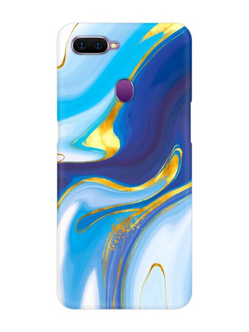 Watercolor Background With Golden Foil Snap Case for Oppo F9 Zapvi