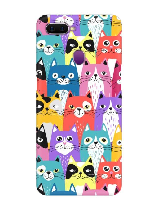 Funny Cartoon Cats Snap Case for Oppo F9 Zapvi