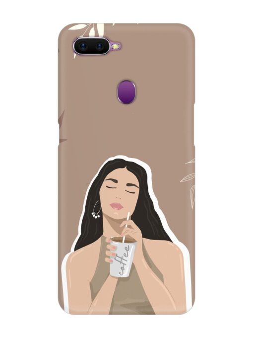 Girl With Coffee Snap Case for Oppo F9 Zapvi