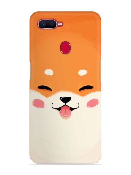 Cute Dog Face Vector Snap Case for Oppo F9 Pro Zapvi