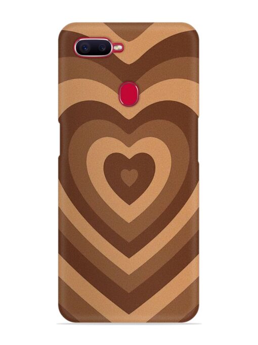 Brown Heart Snap Case for Oppo F9 Pro