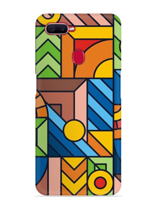 Colorful Geometric Snap Case for Oppo F9 Pro Zapvi