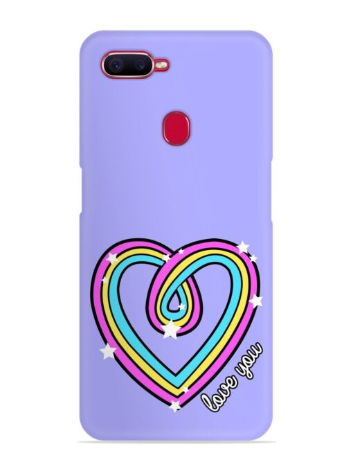 Colorful Rainbow Heart Snap Case for Oppo F9 Pro