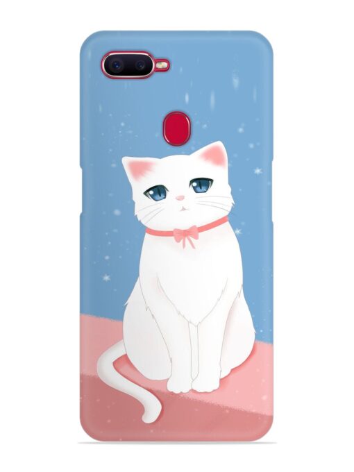 Cute White Cat Snap Case for Oppo F9 Pro