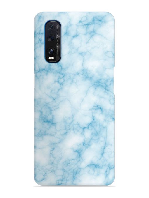 Blue White Natural Marble Snap Case for Oppo Find X2 Zapvi