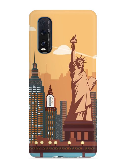 New York Statue Of Liberty Architectural Scenery Snap Case for Oppo Find X2 Zapvi