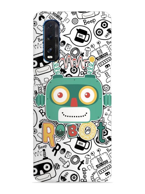 Robot Modern Seamless Pattern Snap Case for Oppo Find X2 Zapvi