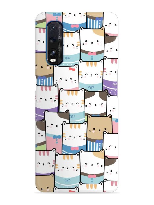 Cute Adorable Cat Snap Case for Oppo Find X2 Zapvi