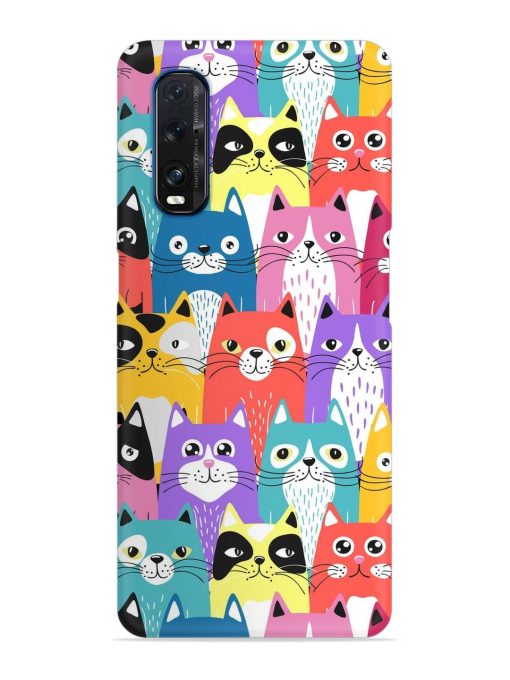 Funny Cartoon Cats Snap Case for Oppo Find X2 Zapvi