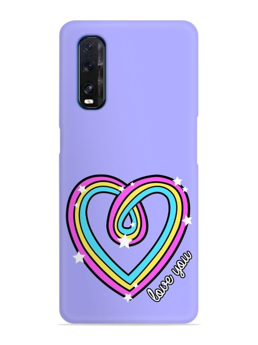 Colorful Rainbow Heart Snap Case for Oppo Find X2 Zapvi