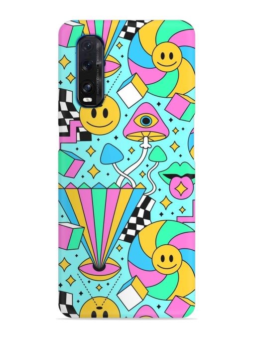 Trippy Rainbow 60S Snap Case for Oppo Find X2 Zapvi