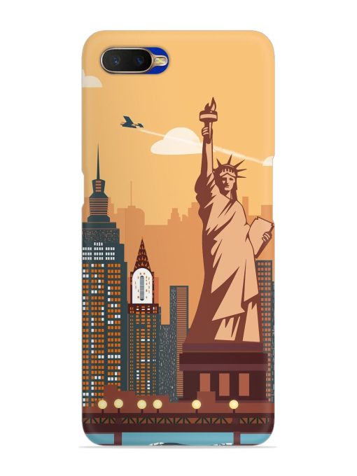 New York Statue Of Liberty Architectural Scenery Snap Case for Oppo K1 Zapvi