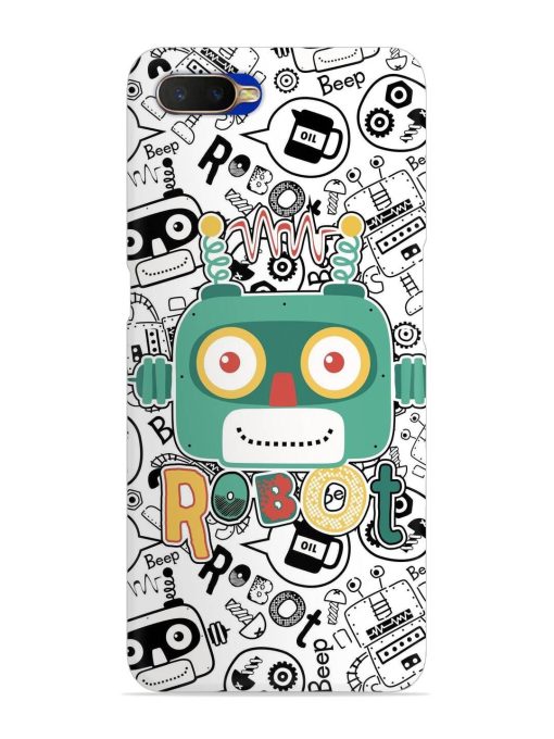 Robot Modern Seamless Pattern Snap Case for Oppo K1 Zapvi