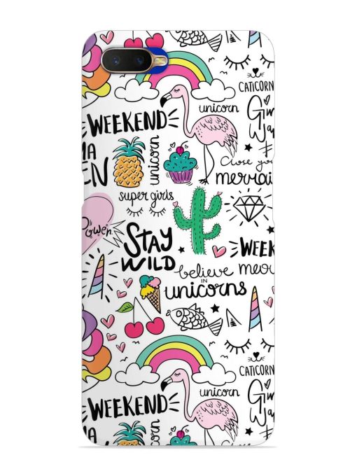 Unicorn Ice Cream Snap Case for Oppo K1 Zapvi