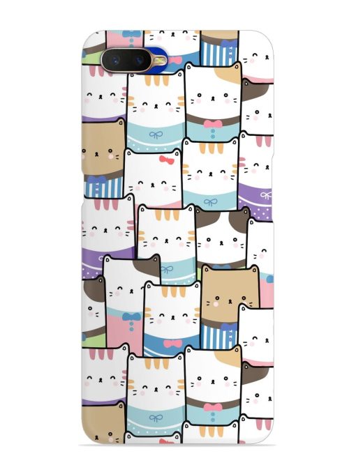 Cute Adorable Cat Snap Case for Oppo K1 Zapvi