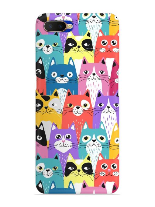 Funny Cartoon Cats Snap Case for Oppo K1 Zapvi