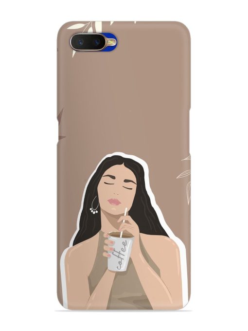 Girl With Coffee Snap Case for Oppo K1 Zapvi