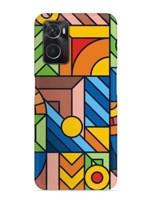 Colorful Geometric Snap Case for Oppo K10 (4G) Zapvi