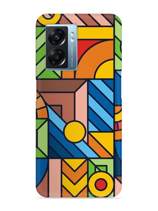 Colorful Geometric Snap Case for Oppo K10 (5G) Zapvi