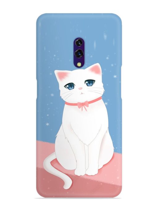 Cute White Cat Snap Case for Oppo K3 Zapvi