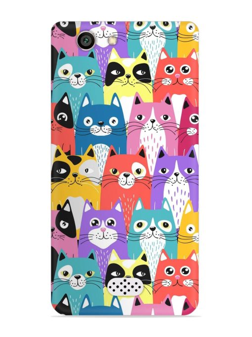 Funny Cartoon Cats Snap Case for Oppo Neo 5 Zapvi