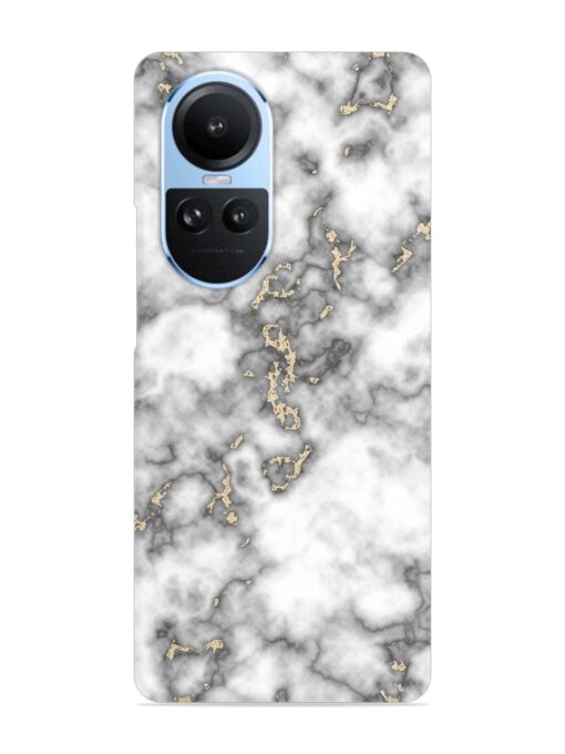 Gray And Gold Marble Snap Case for Oppo Reno 10 (5G) Zapvi